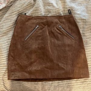 BlankNYC camel suede mini skirt